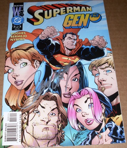 Superman Gen 13 #3 Variant SIGNED J Scott Campbell DC Wildstorm Adam Hughes Mini