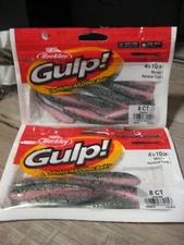2 Packs Berkley Gulp Fishing Baits - 4" Split Tail Minnow - Rainbow Trout