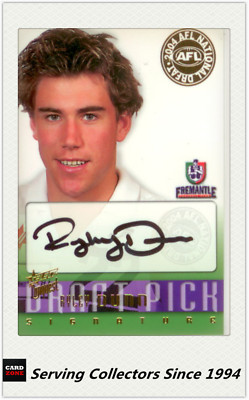 2004 Select AFL Conquest Draft Pick Signature Card DS10 Ryley Dunn (Fremantle)