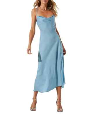 Astr the Label Cowl neck Gaia Dress in Sky Blue Size Large NWT  (bn15)