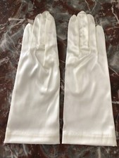 Vintage Ivory Satin GLOVES - Bridal/Formal: Sz 7 - UNWORN: Paris 