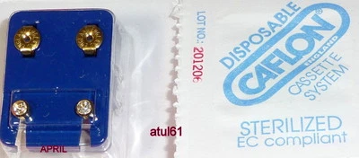 Hypoallergenic 24ct Gold Plated Crystal 4mm Ear Piercing Caflon Studs Earrings