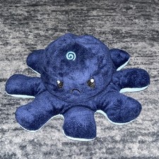 Reversible Octopus Plush Toy 4  Blue Sad Happy Flip Mood Stuffed Animal