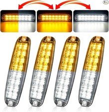 D32 Dual Color Grille Emergency Strobe Lights: 4Pcs 32 LED Sync Amber/White