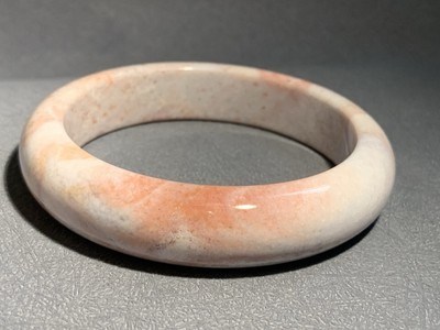 Rare Natural Softe Pink Blush Marine Jasper Bangle