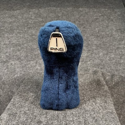 PING Karsten Plush Fuzzy Classic Golf Club Wood Headcover Vintage Blue #1 Tag