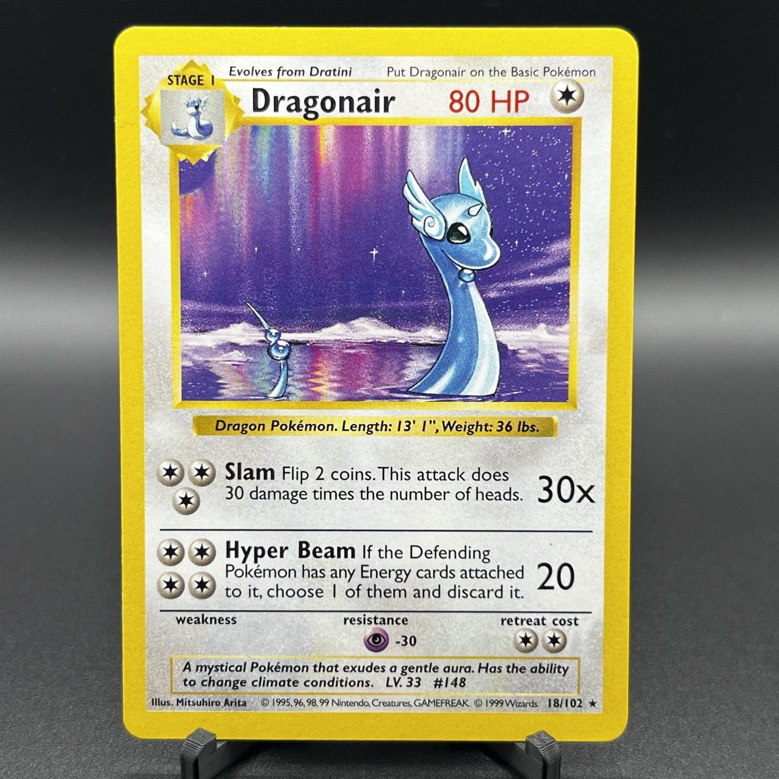 Dragonair 18/102 Base Set (Shadowless)Non Holo NM Vintage Pokémon Card WOTC 1999