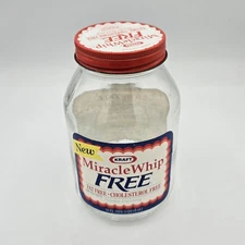 Vintage Kraft Miracle Whip Free Glass Jar with Metal Lid 32 OZ ~ EMPTY