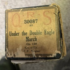 Vtg QRS Player Piano Roll 30087 Under The Double Eagle March