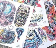 3 vintage produx copies 1992 guy aitchison eddy deutsch tattoo flash chicago IL