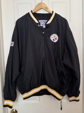 Starter Pro Line Vintage Mens Large NFL Pittsburgh Steelers Snap Pullover Jacket