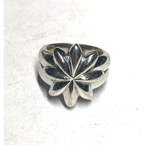 SOLID CAST 925 STERLING SILVER FLOWER RING SIZE 8… - image 5