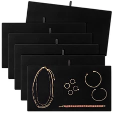 6 Pack Velvet Jewelry Display Tray for Selling and Displaying Necklaces, 14 in
