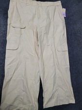 Wild Fable Pants Womens XXL Beige Cargo Wide Leg Elastic Waist Pockets Casual