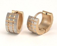 Huggie Hoop Earrings Gold PVD Hypoallergenic Surgical Steel 1/2 inch NEW