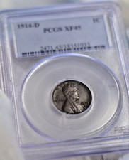 1914 D US Lincoln Cent 1c Key Date PCGS XF45
