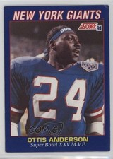 1991 Score Factory Set Bonus New York Giants Ottis Anderson #B4 0q1p
