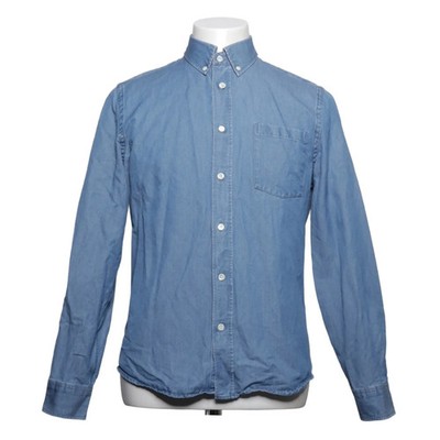 Asket, Jeanshemd, Größe: S, Blau, Baumwolle, Einfarbig, Denim, Herren #DOT