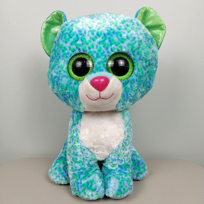 Ty Beanie Boos Leona the Leopard 16'' Tysilk Plush Toy Stuffed Animal Retired