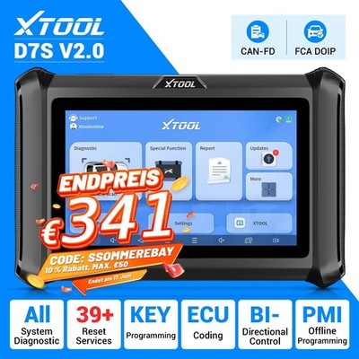 XTOOL D7S V2.0 OBD2 Diagnosegerät Bidirektionales Scan-Tool ECU-Codierung IMMO