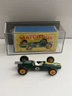 1969 Matchbox Lesney No. 19 LOTUS Racing Car & Box & Display Case Car is MINT