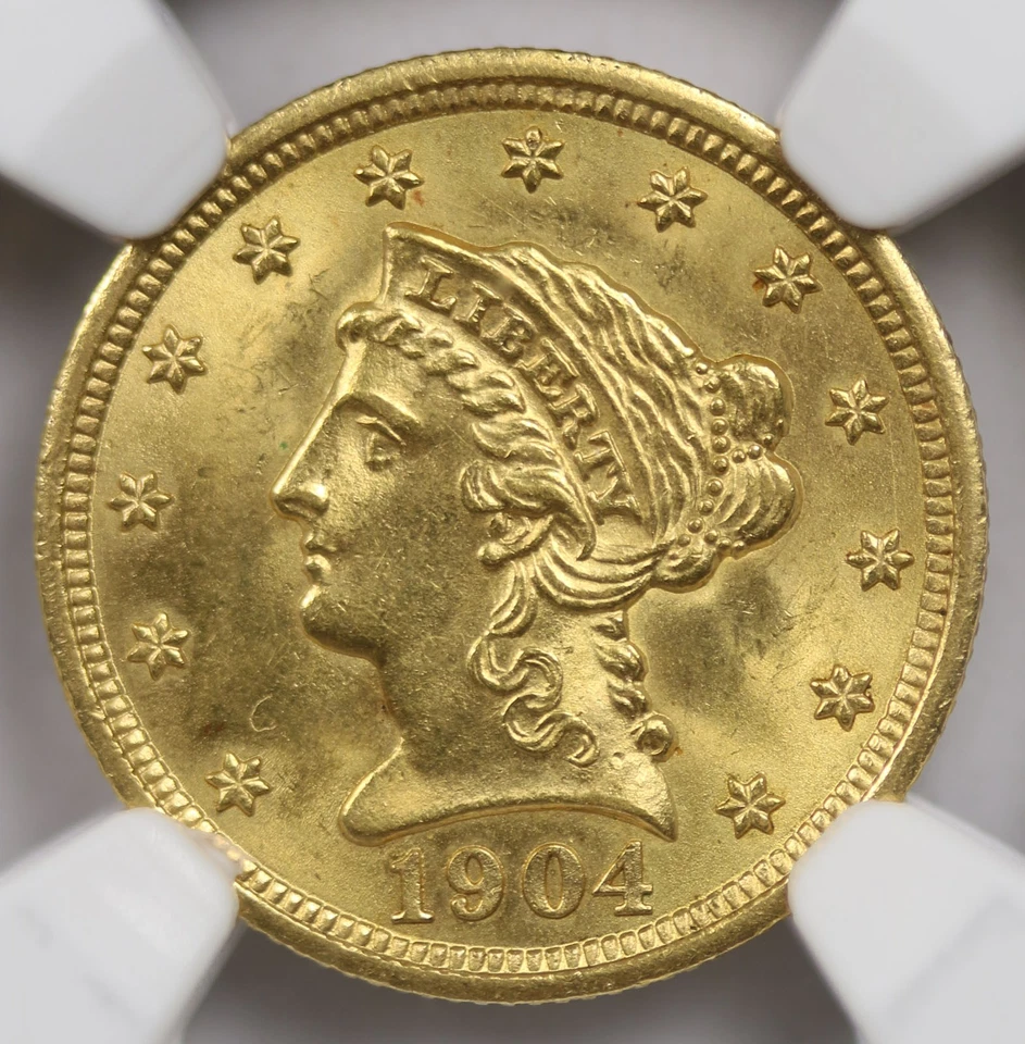 1904 Liberty Head Quarter Eagle Gold $2.5 MS 65 NGC - Image 3 of 4