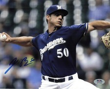 Jacob Barnes Milwaukee Brewers Signed 8x10 Photo PSA