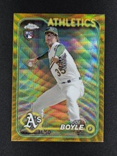 Joe Boyle 2024 Topps Chrome Gold Wave Refractor 34/50 RC ROOKIE #91 RAYS