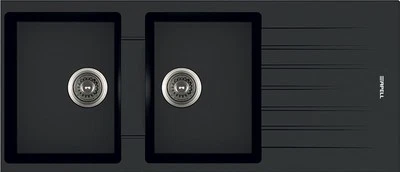 VEDERE IN DESCRIZIONE Lavello APELL 2 Vasche con gocciolatoio Reversibile colore Nero cod: PTPL1162TB
