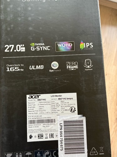 Acer Predator XB1 (Predator XB271HUbmiprz) 69 cm (27 Zoll) IPS ZeroFrame Monitor - Bild 3 von 3