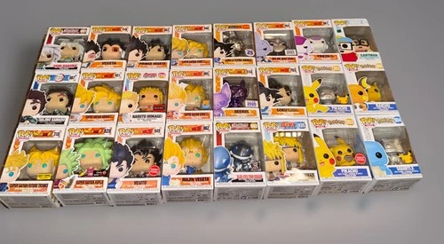Funko Pop Lot 24 Variety From Dragon Ball , Yugioh , Naruto and more