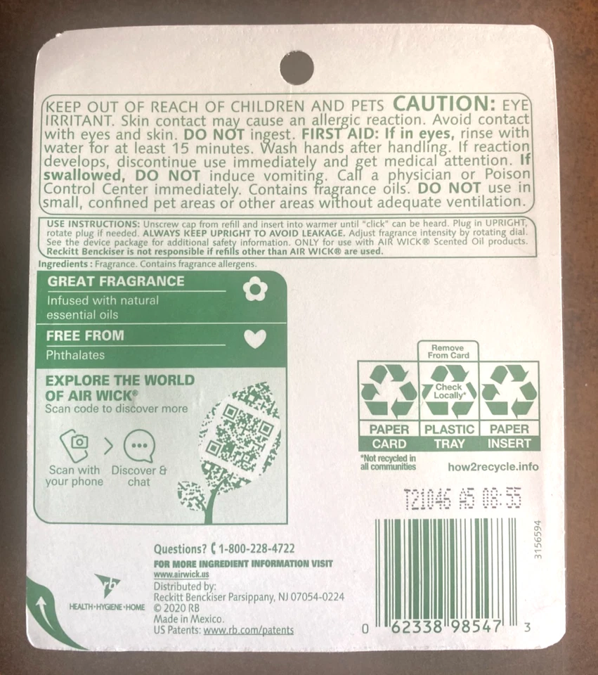 (3) Óleos essenciais Air Wick fragrância de sândalo 2 pçs refis plug-in = 6 no total - Imagem 2 de 2