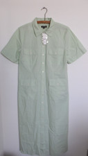 NWT J Crew Utility Midi Shirt-Dress in Cotton Poplin 14 Sheer Mint