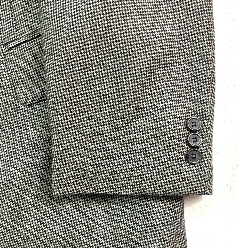 De Colección A Medida 44R 38x28 2 piezas Pantalón Traje Lona Franela Lana Micro Pata de Gallo EE. UU. Foto 3 de 4