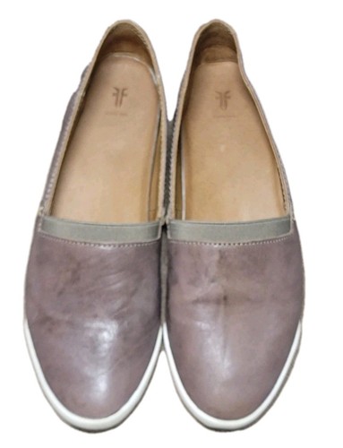 Zapato Deportivo Frye Melanie Cuero Sin Cordones Para Mujer Talla 7.5 Gris Marrón - Imagen 1 de 7