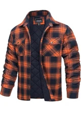 Tacvasen Tactical Outdoor Flannel Shirt Jacket Men’ Quilted Lined Plaid XL NWOT