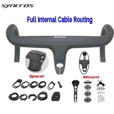 Road Bike Internal Cable Integrated Carbon Handlebar -10° Degree 28.6mm Drop Bar