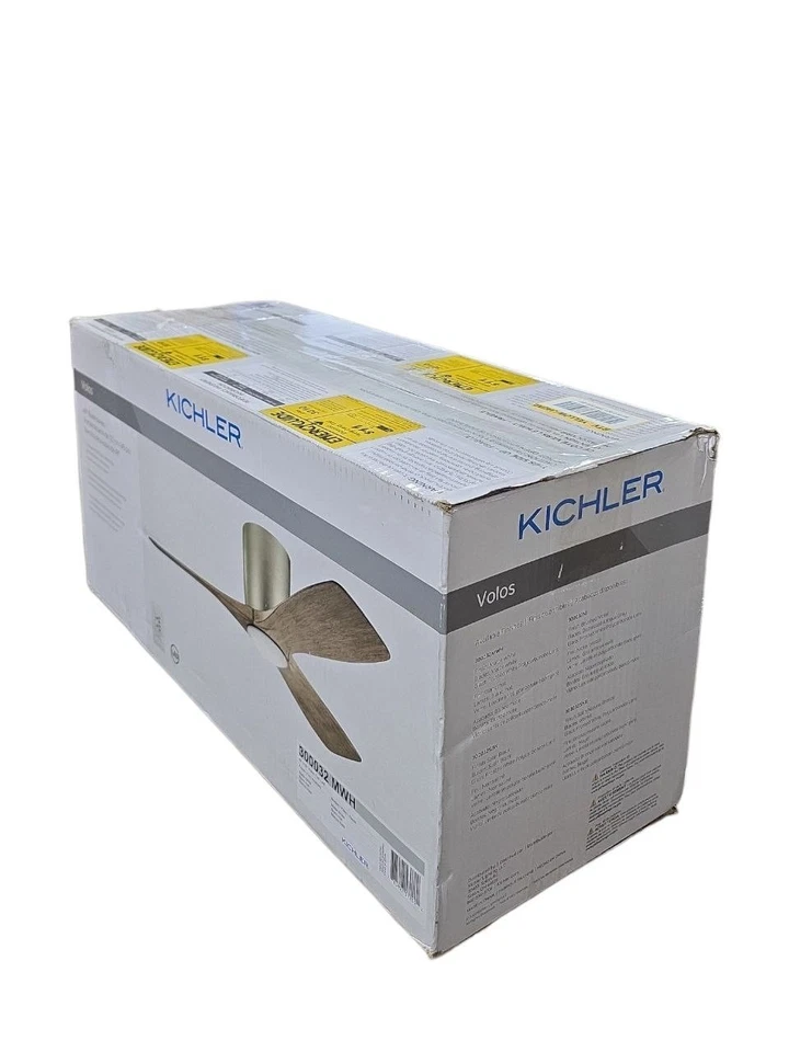 KICHLER Volos 48 in. Matte White Low Profile Ceiling Fan w/ LED & Wall Control - Image 2 of 4