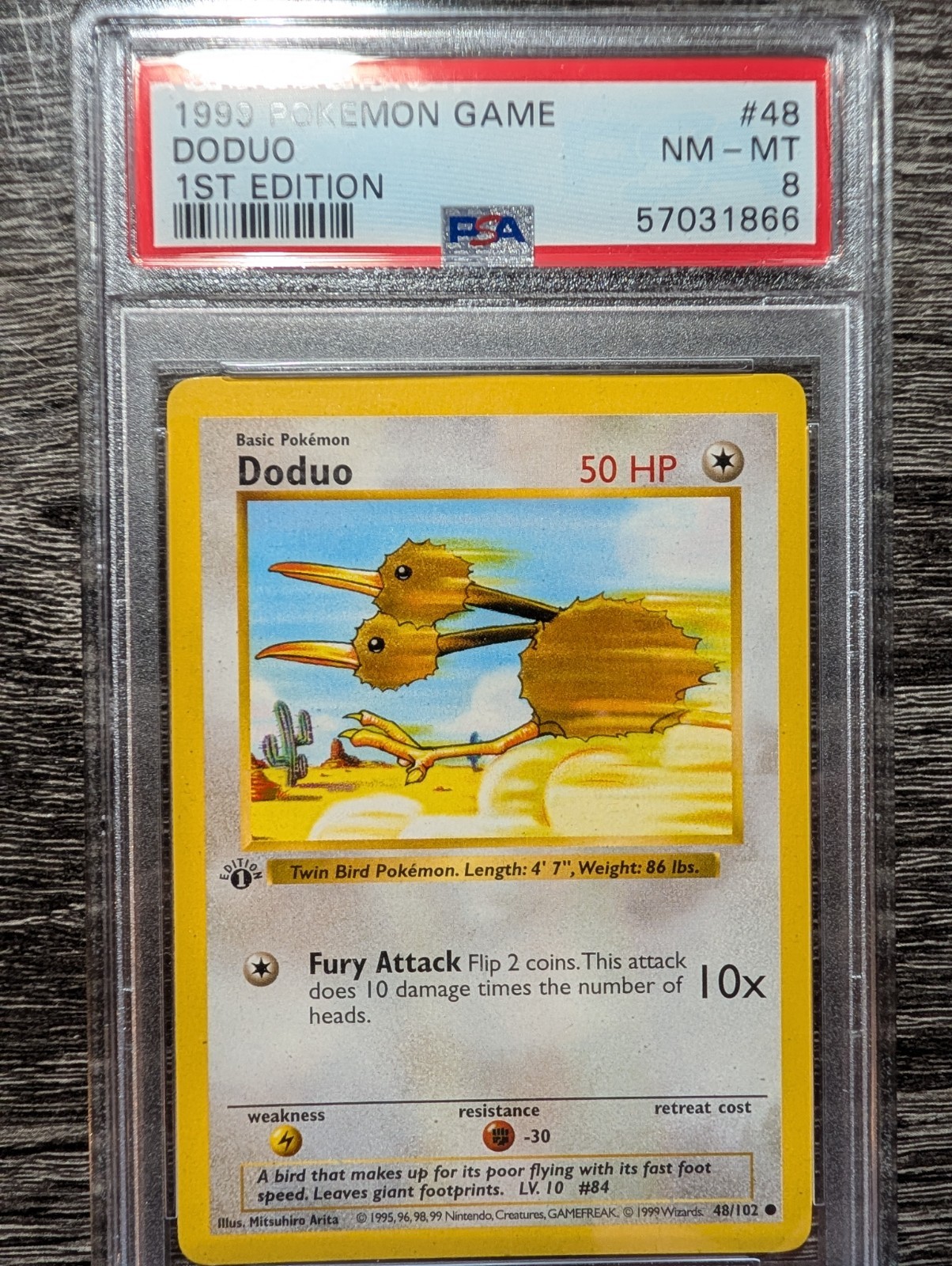 1999 POKEMON BASE SET 1ST EDITION #48 DODUO PSA 8
