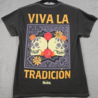 MODELO Beer T SHIRT Men Medium Black CERVEZA CASUAL Brew Mexican Lager Skull NWD