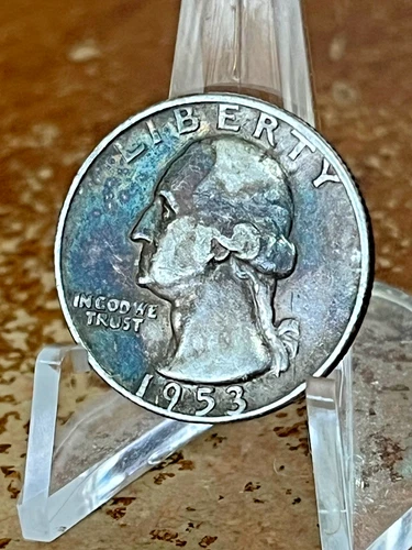 1953 D  TONED WASHINGTON QUARTER # NR120
