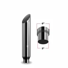 Trux 6in 5in Reduced Dia. Mitered Top Truck Exhaust Stack 36inL Chrome