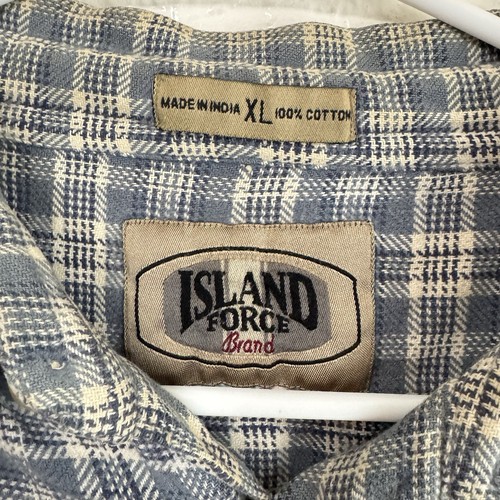 Vintage 90s Grunge Flannel button down Men XL Island Force Soft 100% Cotton, $20 - Photo 3