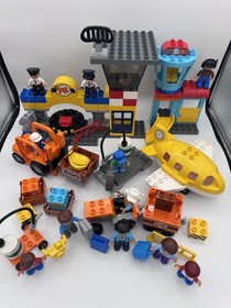 LEGO VILLE Duplo 5594 5595 10871 Airport Cargo Air Plane Set Lot Vintage READ