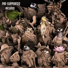 Forest Village by Bite the Bullet | D&D | DnD | Miniature | Print on Demand