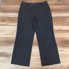 Brooks Brothers Pants Womens 12 Caroline Fit Wool Wide Leg Gray Stretch 29"