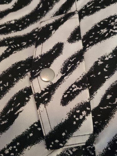 Zebra Animal Print Zippered Jacket Lined Pockets Womens Small Jungle Fashion - Picture 6 of 14