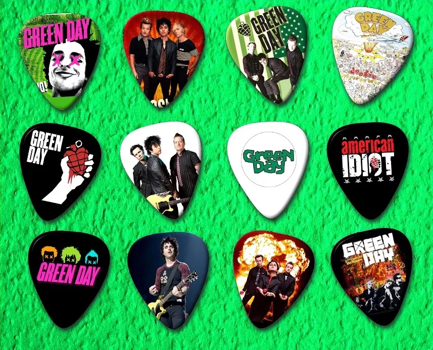 Lot De 10 Médiators 0,60 Mm green day (Guitare Mediator Plectrum