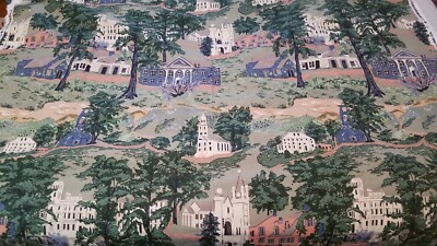 1994 Millers Crossing Fabric Echo Greeff 3+ Yards 124 X 55 green blue