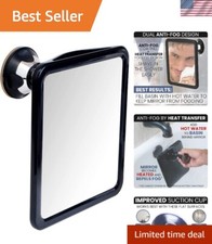 Luxury Fogless Shower Mirror 8" x 7" with Dual Anti-Fog - Perfect for Grooming